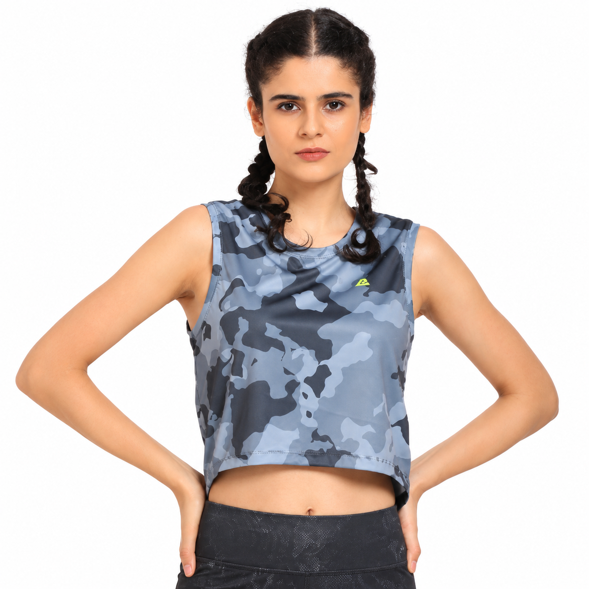 Womens Knits Round Neck Crop Top